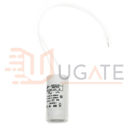 Kondensators 16 MF 400V vienkodolu kabeļi 250mm elektromotoriem FAAC 7601201