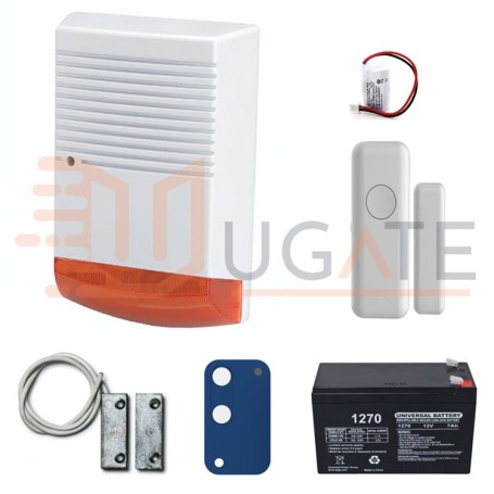 KIT Antivol alarme sirène magnétique contact télécommande pour garage garage  car garage