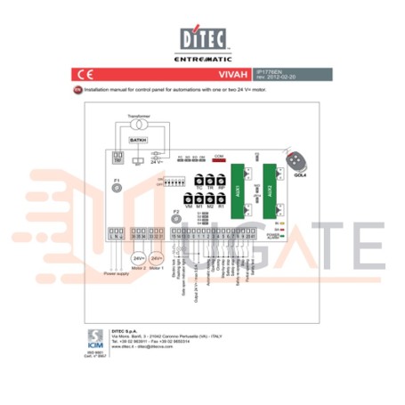 Carte électronique VIVAH Original Spare DITEC ENTREMATIC 61VIVAH NC61VIVAH