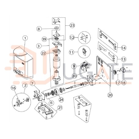 Grey Carter für CROSS 14 18 15 19 Ersatz DITEC ENTREMATIC 6CS18C NC6CS18C