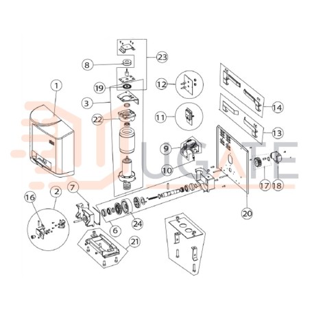 Sivi blok motorja za CROSS 14 18 15 19 Nadomestni DITEC ENTREMATIC 6CS18C NC6CS18C