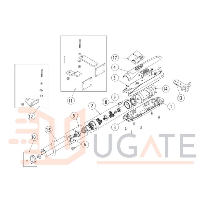Kompletný pastorkový motor LUXO 3R 3B 3BH 5B 5BH DITEC ENTREMATIC 6Z30A NC6Z30A