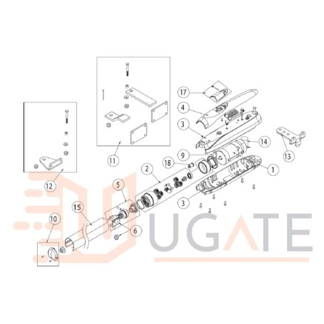 Grey lock door for LUXO 3R 3B 3BH 4BH 5B 5BH DITEC ENTREMATIC 6LUXSG