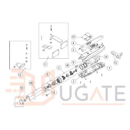 Zámek pro LUXO 3R 3B 3BH 4BH 5BH PWR 50H 50HR 50HV DITEC ENTREMATIC 6LUXSER
