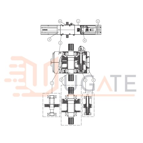 Zostava hlavného hriadeľa pre BOX 3 30 4 40 3H DITEC ENTREMATIC 6BOXAP NC6BOXAP