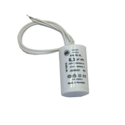 6.3 microFarad capacitor with connecting wires suitable for FAAC, GENIUS, BFT, DITEC