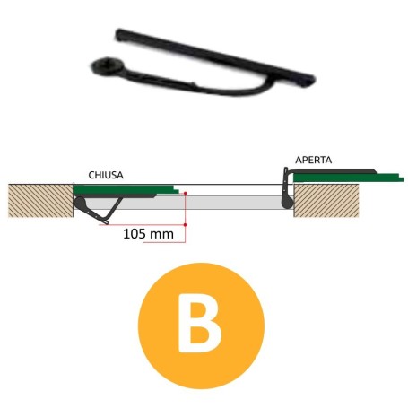 Dźwignia TYP B do automatyki roletowej USHADE minimalnych wymiarach 115 mm