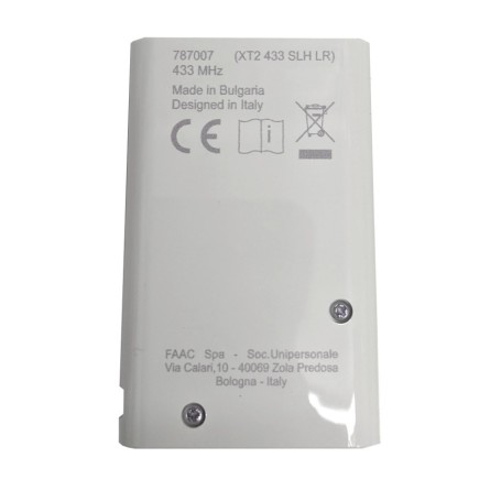 Control remoto Radio Control Transmisor XT2 433 SLH Blanco Original FAAC 787007