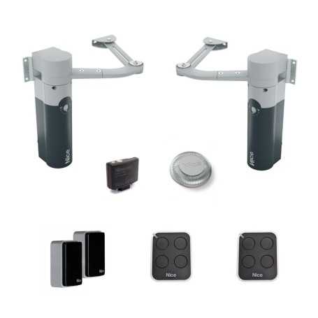 Kit para puerta batiente de 2 hojas 1.8 mt 24v walky 2024 BD NICE WALKY2024BDKCE