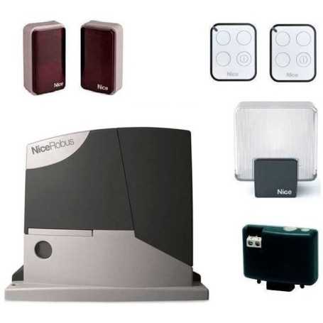 Kit de automatización Robus para puertas correderas de hasta 400 kg NICE RB400BDKCE