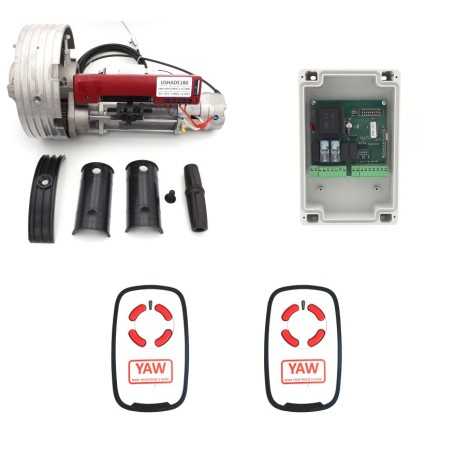 Motorization kit roller shutter with control unit and 2 radio remote controls