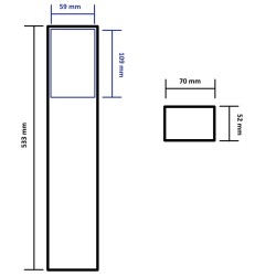 Univerzálny samostatný stĺp s krytom fotobunky, výška 533 mm 2