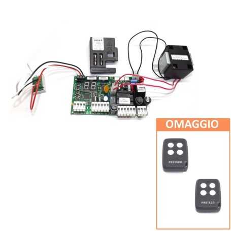 Q60A control unit of the PROTECO with 2 ANGIE radio remote controls fixed code