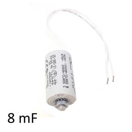Condensatore 5.5 µF Per Motore Tapparelle – Terminali Faston 2.8 Mm, Compatibile Con Somfy LT 50 E Simu T5