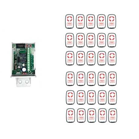 KRX-30 Kit receptor con 30 radiocontroles para condominios, empresas, industrias de uso colectivo