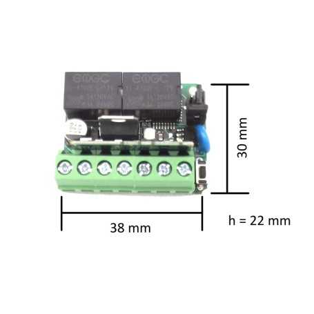 UNI-RX433-2-PCB Univerzalni 433MHz fiksni prijemnik s kodom