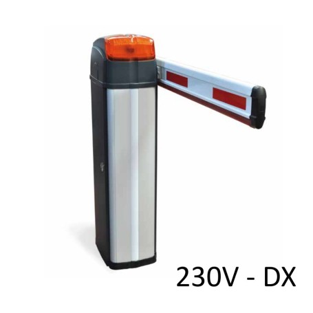 BARRY 230V DX Automatická silniční závora kompletní s tyčí a základovou základnou