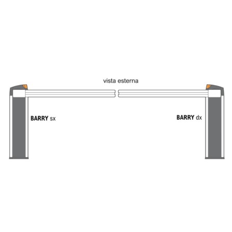 BARRY 230V DX Barrera vial automática completa con varilla y base de cimentación