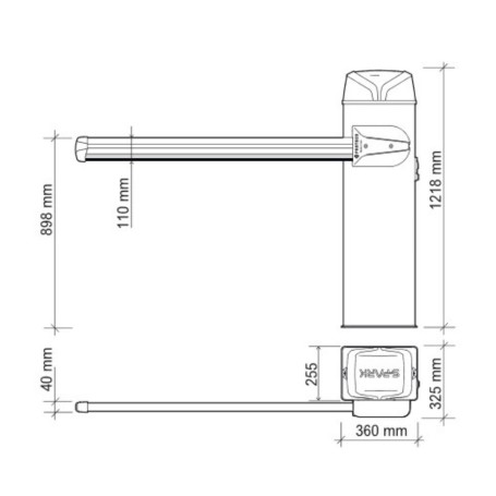 S-PARK Automatic road barrier complete with 4-meter pole with bumper