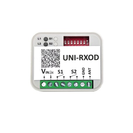 UNI-RXOD-2-PCB Uniwersalny odbiornik otwierania bram kompatybilny z pilotami 433-868 MHz