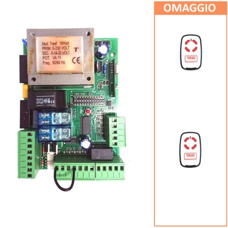 Kit centrale SW810-PCB con 2 radiocomandi totalmente compatibile con ALCOR BFT