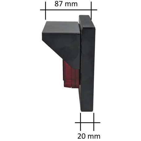 Sarkans LED luksofors ar metāla baldahīna barošanas avotu 12/24 maiņstrāva / līdzstrāva