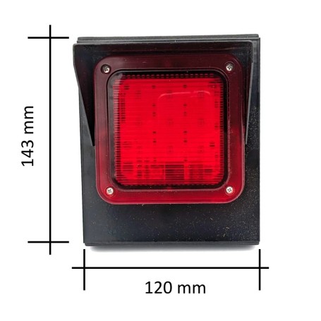 Sarkans LED luksofors ar metāla baldahīna barošanas avotu 12/24 maiņstrāva / līdzstrāva