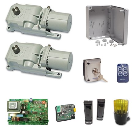 Kit per cancelli a due ante battenti ROLLER KIT 433 MHZ FAAC GENIUS 5170208 230v