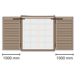 USHADE KSW1000-2-SH-C-LU - Kit completo per persiane standard doppia anta (max 1000 mm)