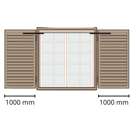 Automaatika suurte, kuni 1 m pikkuste kaheleheliste aknaluukide jaoks