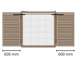 USHADE KSW600-2-SH-C-LU - Kit completo per persiane standard doppia anta (max 600 mm)