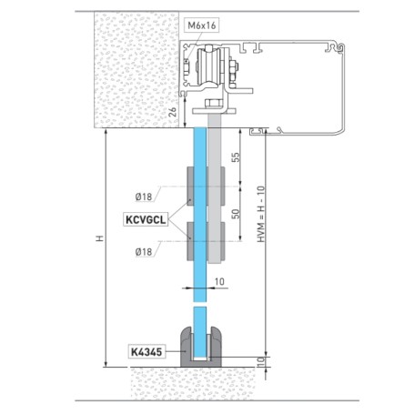 Accesorios para completar una sola puerta de vidrio para CIVIK de DITEC