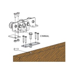 Kit de ferrure de porte en bois pour CIVIK par DITEC