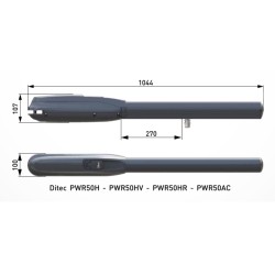 Moteur électromécanique irréversible 24 Vdc pour portails battants jusqu’à 5 m de NAPWR50H 2