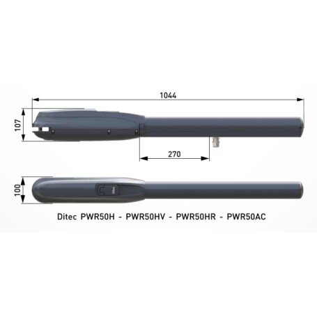 24 V negrįžtama elektromechaninė pavara varstomiems vartams iki 5 m su iš anksto sumontuotais magnetiniais galiniais jungikliais