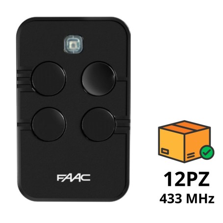 FAAC 787033 – Pack of 12 XTO4 433MHz Remote Controls 4 Original Buttons