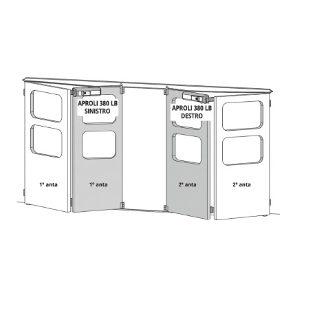 Actionneur droit pour portes pliantes FADINI APROLI 380 LB 394DXL