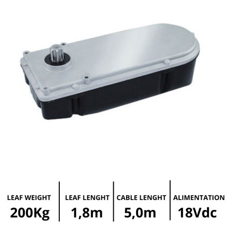 P-650R18BENCL – Motor subterráneo de engranajes de 18V con codificador para puertas abatibles de hasta 1,8 m – Cable 5 m TAU