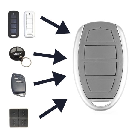UNI-GBD-TX4 – Mando a distancia universal compatible GIBIDI, HCS, códigos fijos 433MHz