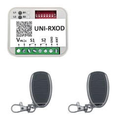 KRX-UNI-433 Kit Ricevente Universale 433 MHz con 2 Telecomandi UNI-CAM-TX4 compatibili CAME SPACE