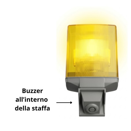 UNI-FL18-BUZ-BOX Lampeggiante LED Universale 12-24-230V con Buzzer Integrato per Cancelli Automatici
