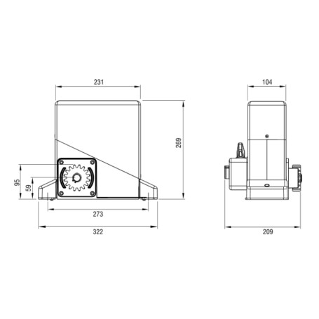 Motorreductor PASS 821 PASS 800 GIBIDI: Compatible con modelos antiguos - Sin placa electrónica