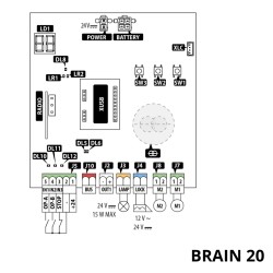 Varustusplaat tiibväravatele BRAIN 15 24V 230V GENIUS 6100263 2