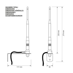 Antenna radio da esterno 433,92 MHz PROTECO ANT02 con staffa e cavo RG58 5 metri 2